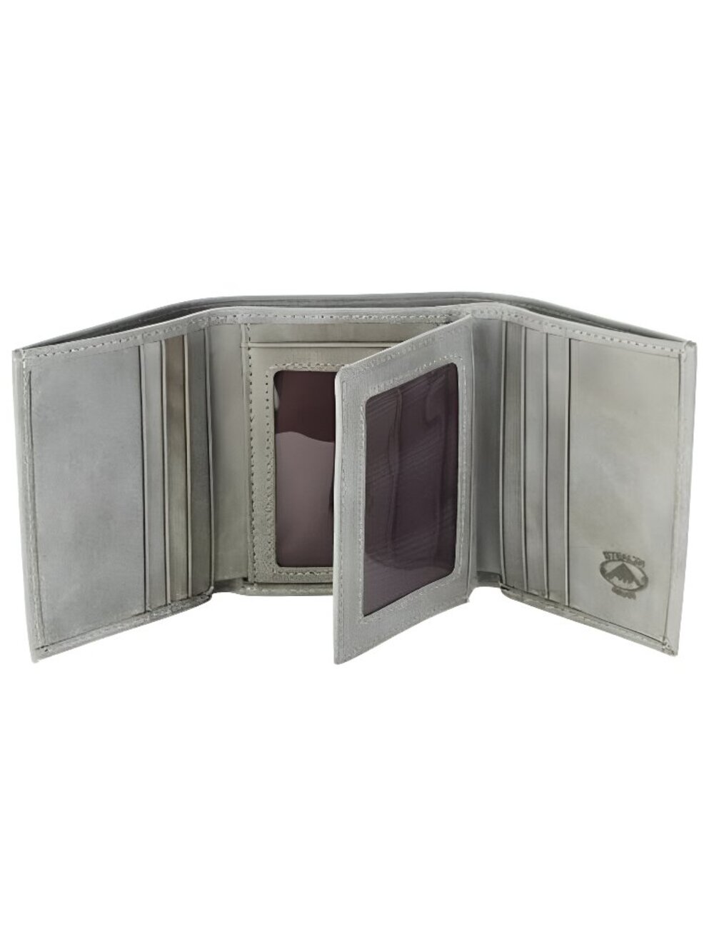Leather Trifold RFID Wallet For Men With Flip Out ID Holder (Grey)